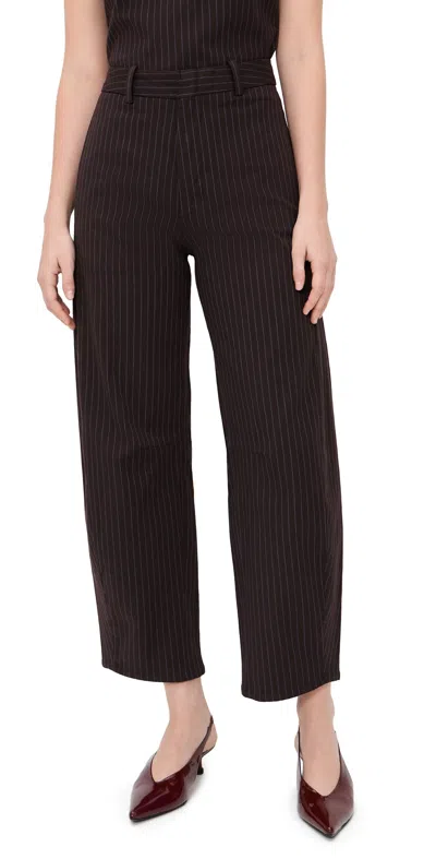 Dl1961 Miro High Rise Barrel Trousers Brown/blue Stripe (twill)