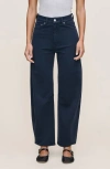 Dl1961 Miro High Waist Ankle Barrel Twill Pants In Blue