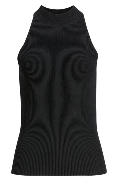Dl1961 Mock Neck Ribbed Top In Black