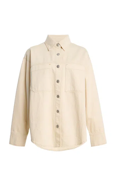 Dl1961 Addison Snap Front Denim Overshirt In Neutral