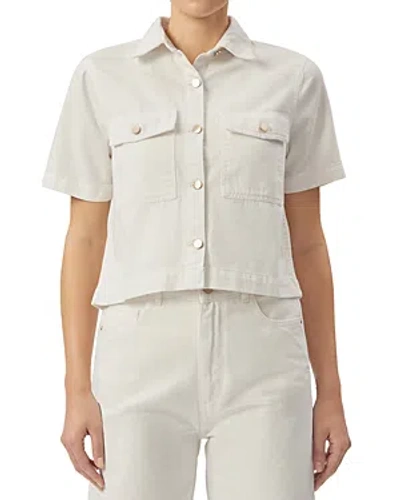 Dl1961 Montauk Button Front Cropped Shirt In White