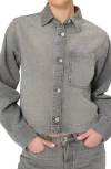 Dl1961 Montauk Crop Denim Button-up Shirt In Granite