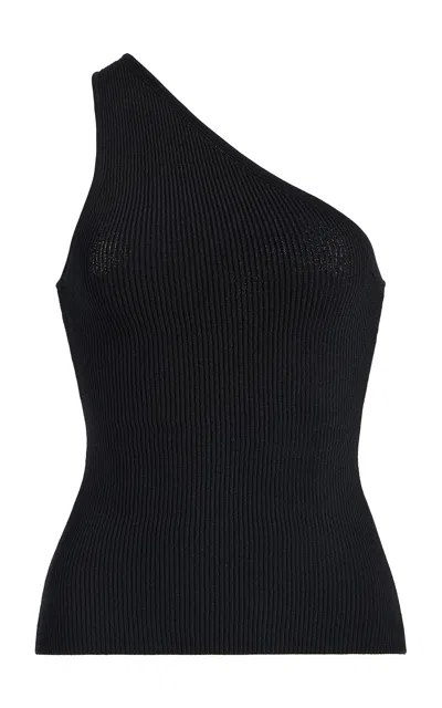 Dl1961 One Shoulder Instasculpt™ Rib Top In Black