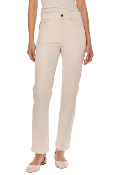 Dl1961 Patti Straight High-rise Jeans In Ecru Paneled Vintage