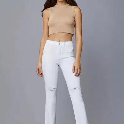 Dl1961 Patti Straight High Rise Vintage Ankle Jean In White Distressed