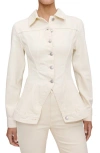 Dl1961 Peplum Denim Jacket In White