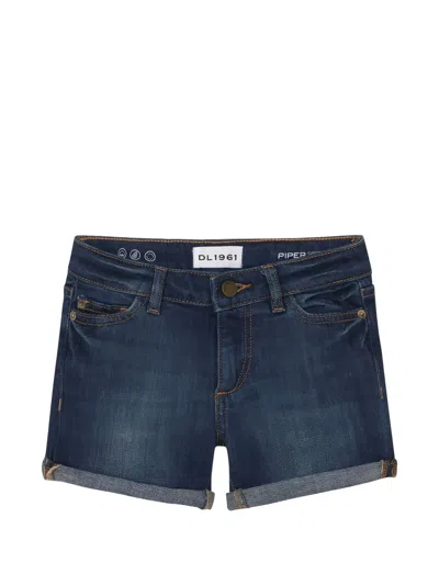 Dl1961 Kids' Piper Cuffed Denim Shorts In Blue