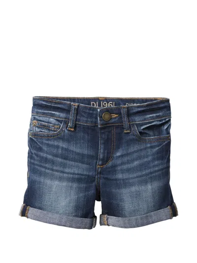Dl1961 Kids' Piper Turned-up Denim Shorts In Blue