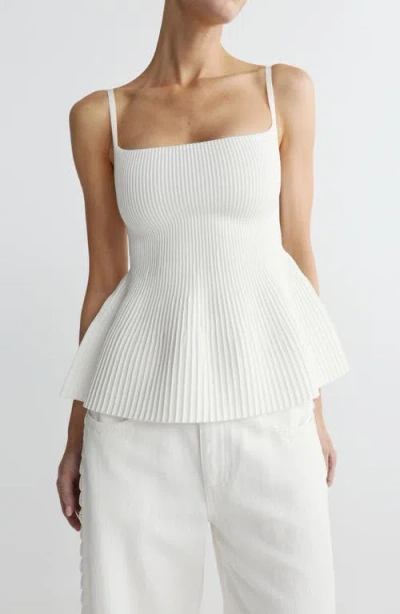 Dl1961 Rib Peplum Tank In White