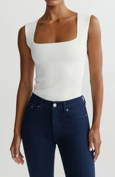 Dl1961 Rib Square Neck Tank In White