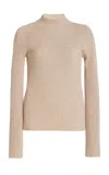 Dl1961 Ribbed-knit Turtleneck Top In Nude