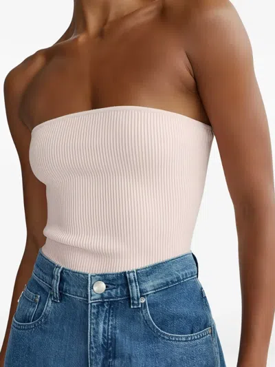 Dl1961 Ribbed-knit Tube Top In Pink