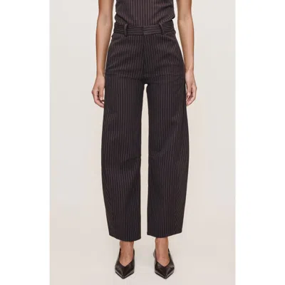 Dl1961 Rigid High Waist Ankle Barrel Leg Pants In Black