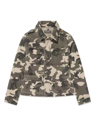 Dl1961 Kids' Rocco Camouflage-print Jacket In Green