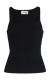 Dl1961 Scoop Neck Instasculpt™ Fine Knit Tank In Black