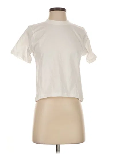 Pre-owned Dl1961 Short Sleeve Turtleneck In Ivory