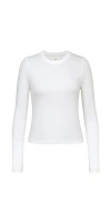 Dl1961 Shrunken Tee Long Sleeve White In White