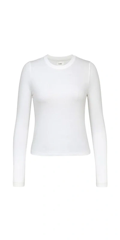DL1961 SHRUNKEN TEE LONG SLEEVE WHITE