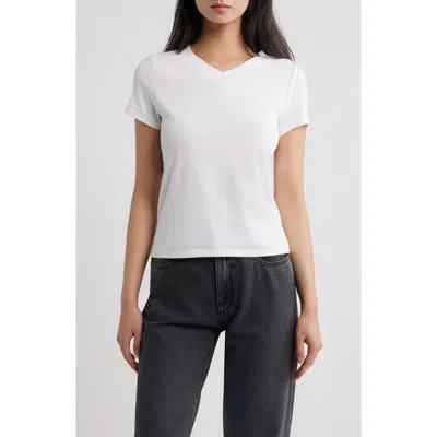 Dl1961 Shrunken V-neck Tee In White