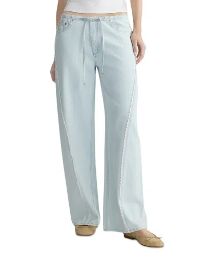 Dl1961 Sienna Aura Low Slung Wide Leg Relaxed Jeans In Saltstone Lace In Blue