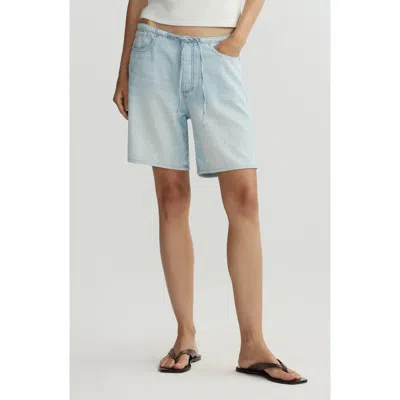 Dl1961 Sienna Drawstring Low Rise Relaxed Denim Shorts In Blue