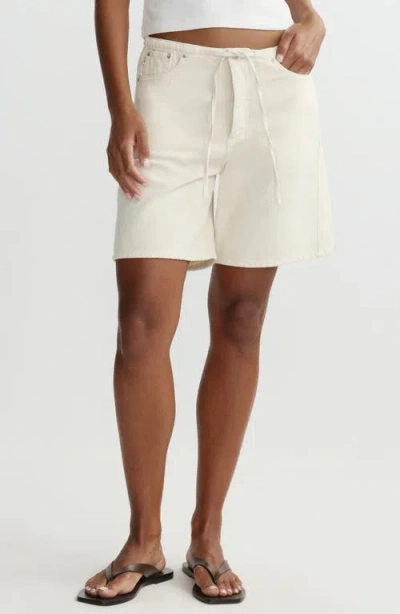 Dl1961 Sienna Drawstring Low Rise Relaxed Denim Shorts In Neutral