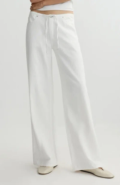 Dl1961 Sienna Drawstring Low Rise Relaxed Wide Leg Jeans In White