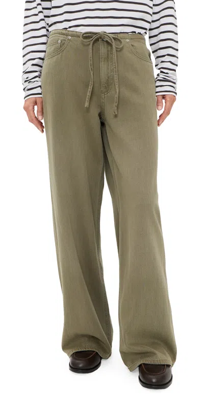 Dl1961 Sienna Petite Wide Leg Relaxed Jeans Clover In Green
