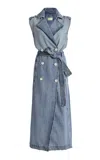 Dl1961 Sleeveless Denim Trench Coat In Blue