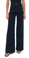 Dl1961 Softwear Hepburn Wide Leg High Rise Jeans Social (dl Softwear) In Blue