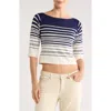 Dl1961 Stripe Boat Neck Top In Blue