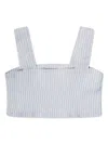 Dl1961 Stripe-pattern Denim Cropped Top In Blue