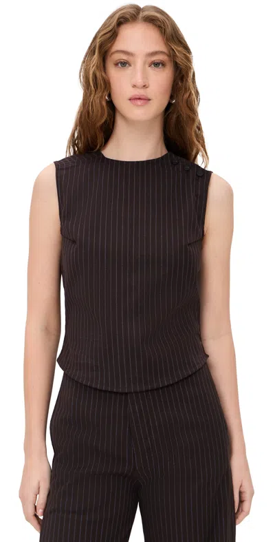 Dl1961 Tailored Top Brown/blue Stripe (twill)