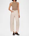 Dl1961 Taylor High-rise Crop Barrel Jeans In Flax