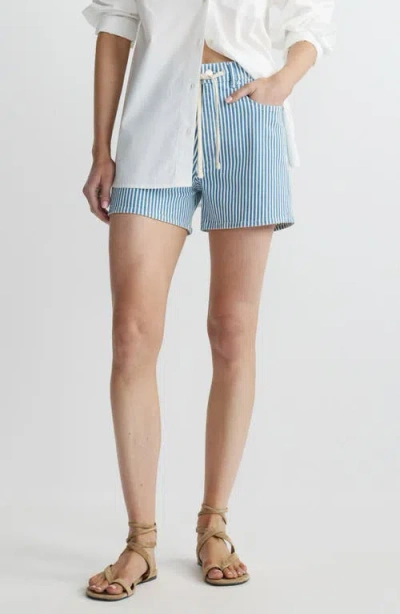 Dl1961 Taylor Drawstring High Waist Relaxed Denim Shorts In Blue