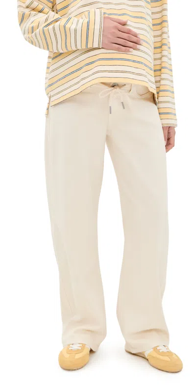 Dl1961 X Bumpsuit Taylor Barrel Relaxed High Rise Maternity Jeans In White