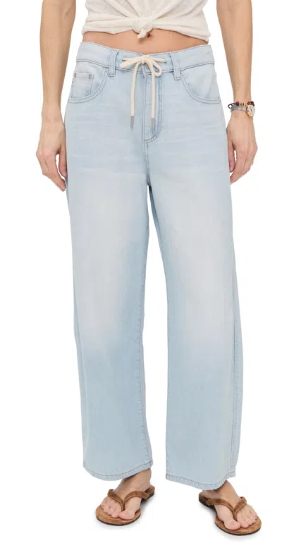 Dl1961 Taylor Petite Relaxed Barrel Jeans Poolside Aura (dl Aura) In Blue