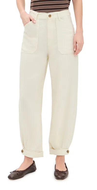 Dl1961 Taylor Relaxed Barrel High Rise Ankle Trousers Flax Linen In Neutral