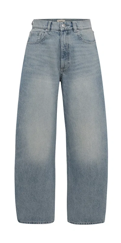 Dl1961 Taylor Relaxed Barrel Ultra High Rise 31" Jeans Southport In Blue