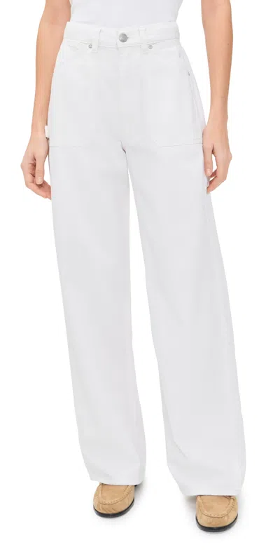 Dl1961 Taylor High Rise Relaxed Barrel Jeans In White In Green
