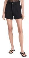 Dl1961 Taylor Linen High Rise Shorts In Black Linen (linen)