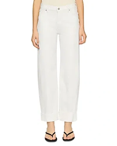 Dl1961 Thea Boyfriend Relaxed Jeans In White Cuff In White Cuffed
