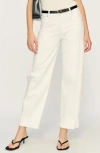 Dl1961 Thea Boyfriend Relaxed Jeans In White Cuff In White Cuffed