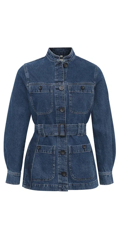 Dl1961 Utility Jacket Moon Lake In Blue