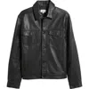 Dl1961 Vaughn Leather Trucker Jacket In Obsidian Leather