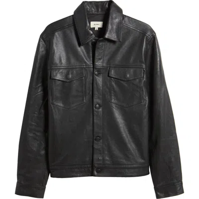 Dl1961 Vaughn Leather Trucker Jacket In Obsidian Leather