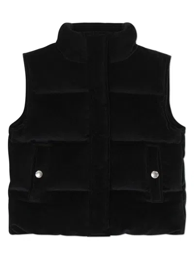 Dl1961 Kids' Velvet Padded Vest In Black