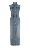 Dl1961 Vest Denim Midi Dress In Blue