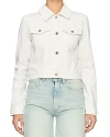 Dl1961 Vika Fray Hem Crop Denim Jacket In White