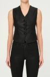 Dl1961 Wax Coated Vest In Black Coated